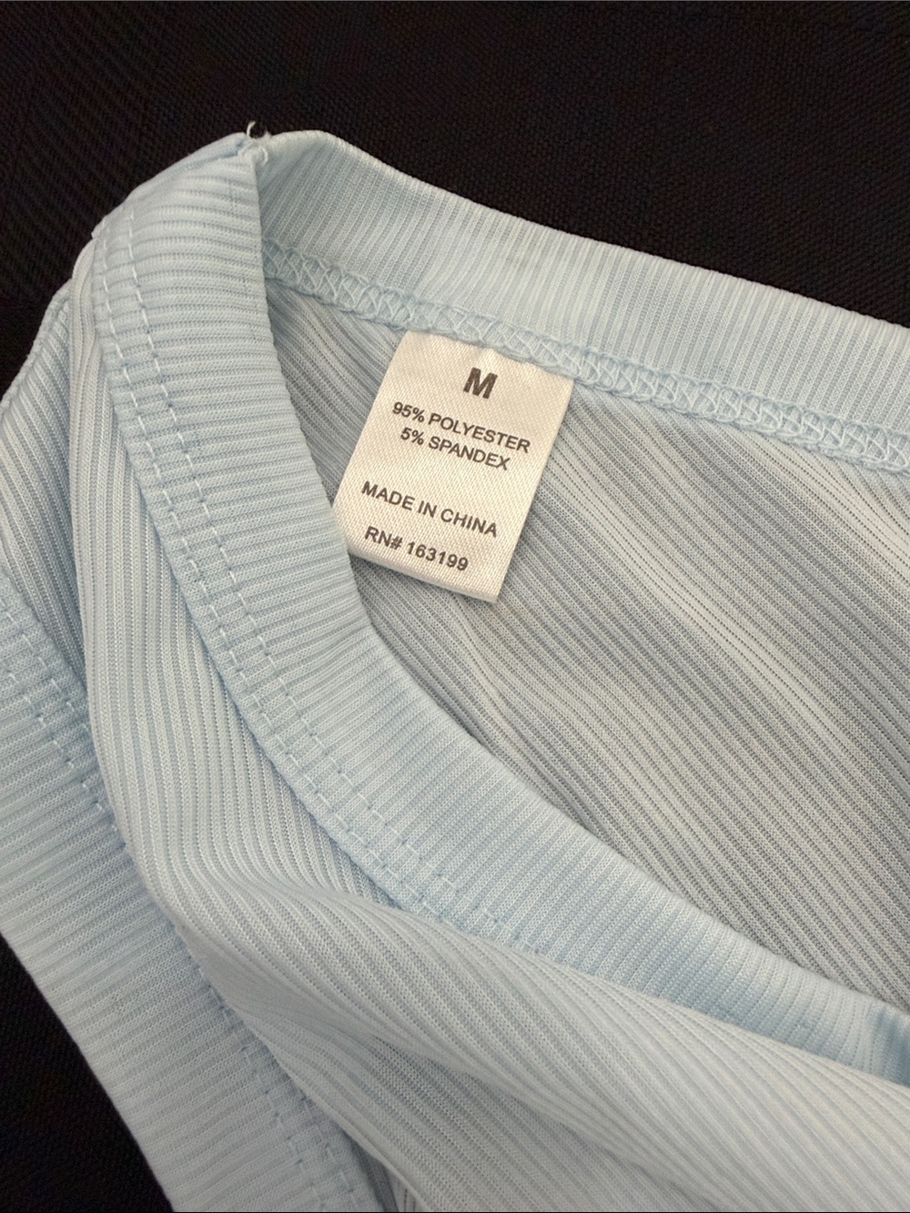 One-Shoulder Ribbed Tank Top - Light Blue - Picture 2 of 2